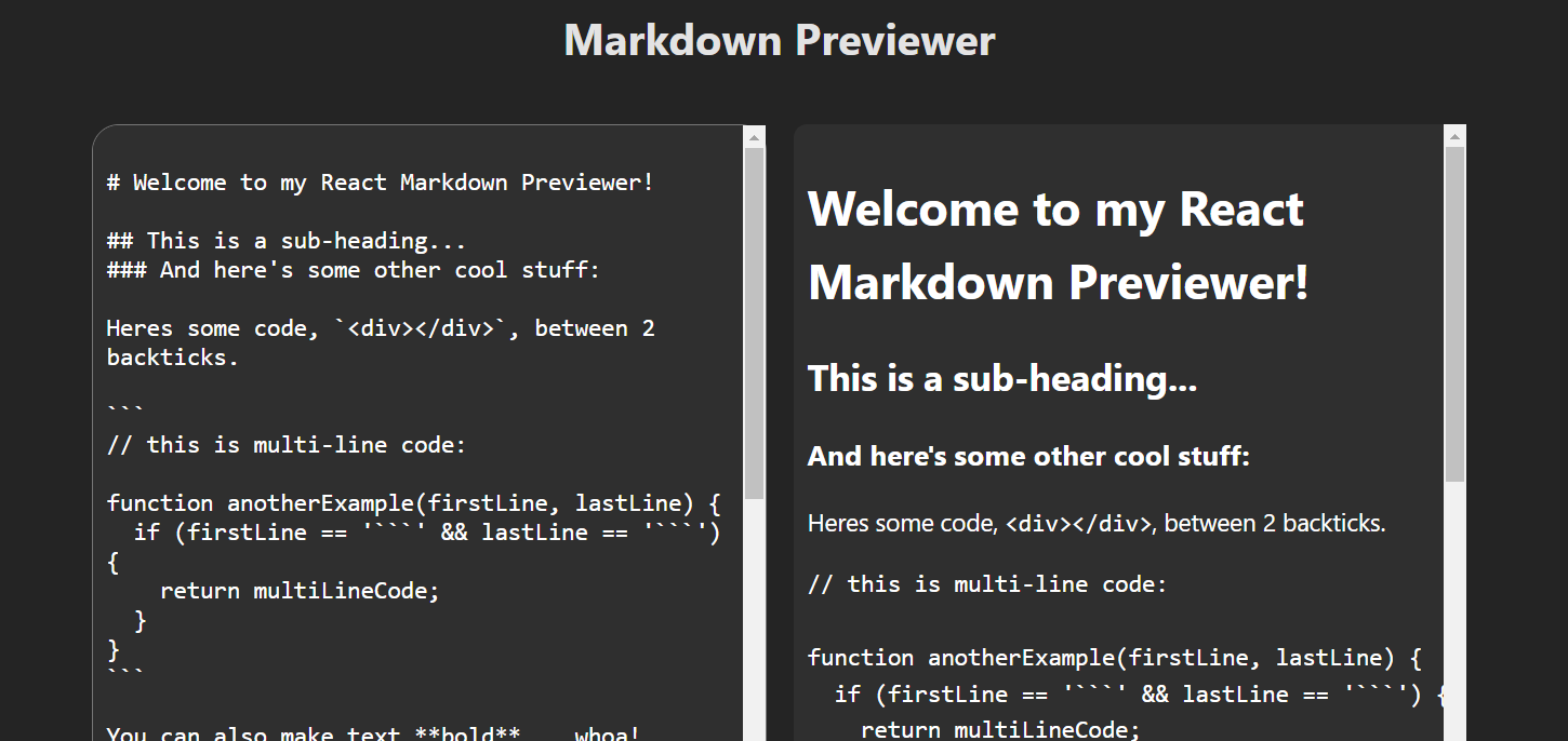 Markdown Previewer Thumbnail